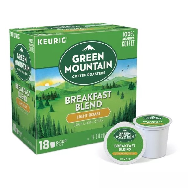Coffee Breakfast Blend Light Roast Coffee - Keurig K-Cup Pods - 18ct