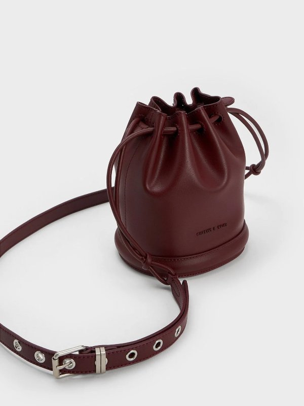Blossom Drawstring Bucket Bag - Dark Chocolate