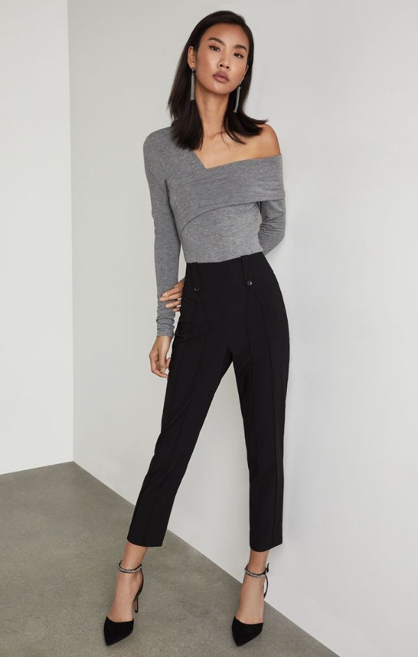 Pintuck Cropped Pant