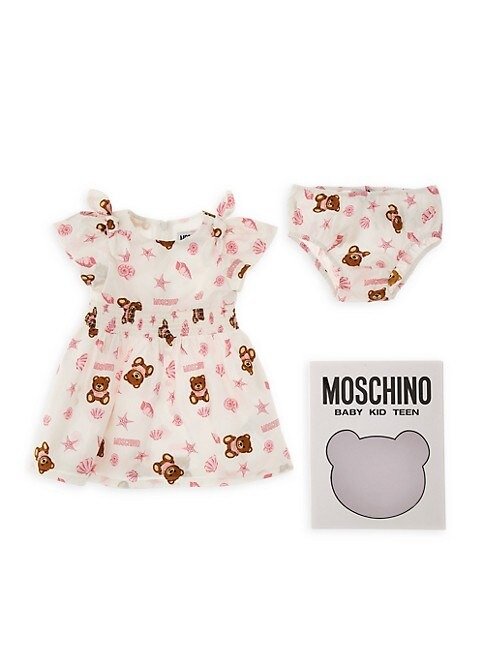 Baby Girl's & Little Girl's Bear Seashell Print Dress & Bloomers Set