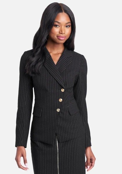 Asymmetric Front Button Tailored Jacket