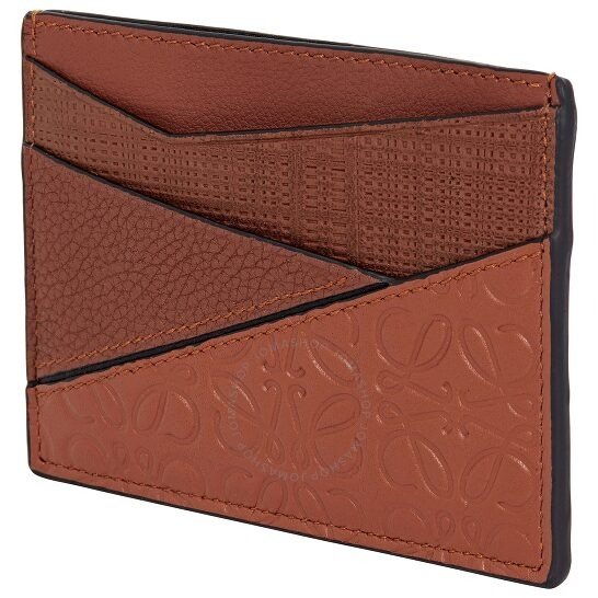 Plain Puzzle Cardholder In Brown Calfskin