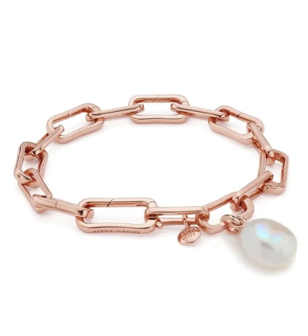 Rose Gold Vermeil Alta Capture and Pearl Bracelet Set | Jewellery Sets | Monica Vinader