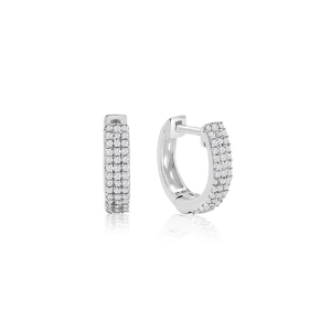 Sterling Silver 1/4 Carat Diamond Hoop Earrings, 1/2 Inch @ SuperJeweler