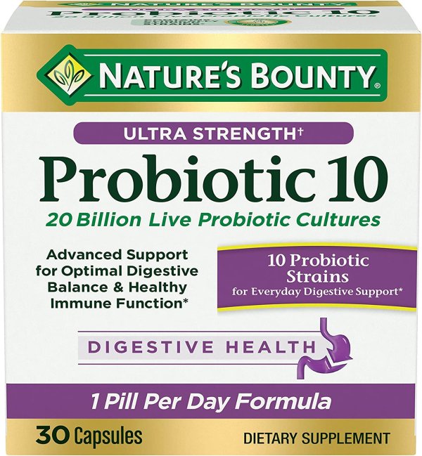 Probiotic 10, Ultra Strength Daily Probiotic Supplement 30 Capsules