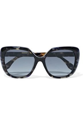 Square-frame tortoiseshell acetate sunglasses