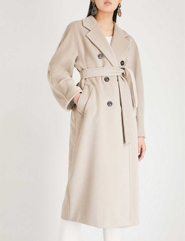 Madame double-breasted wool and cashmere-blend coat