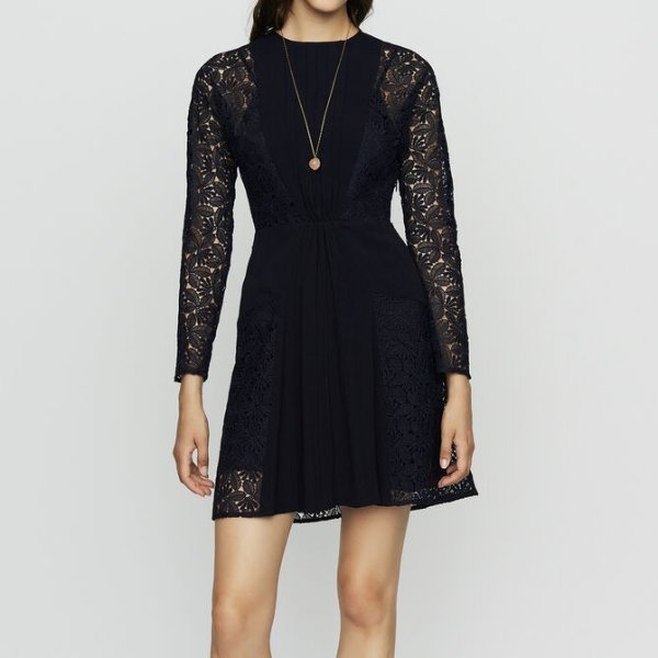 REPINE Crepe and lace dress