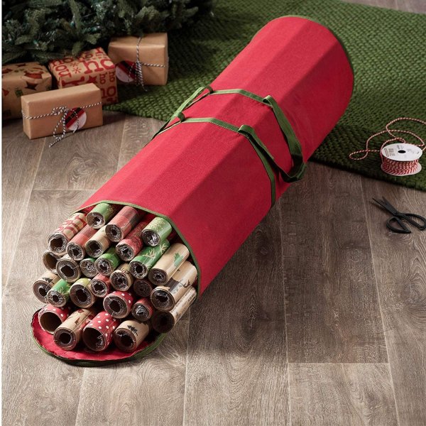 ZOBER Christmas Wrapping Paper Storage Bag
