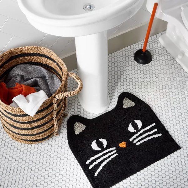 19"x21" Halloween Black Cat Bath Rug - Hyde & EEK! Boutique™