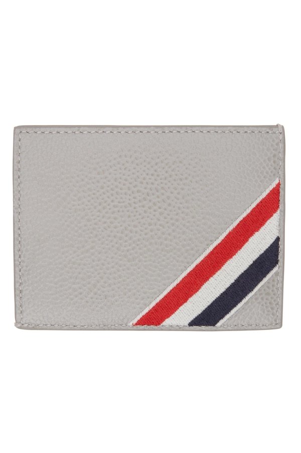 Grey Diagonal Stripe Card Holder