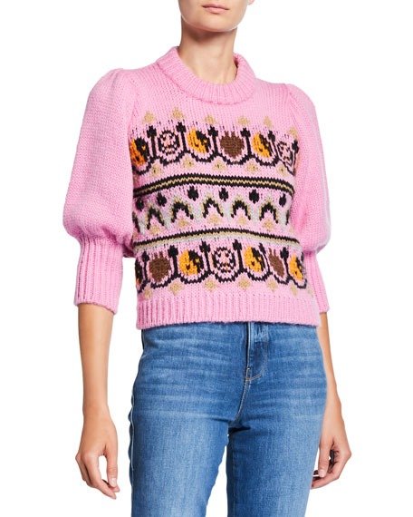 Hand-Knit Wool Pullover Sweater
