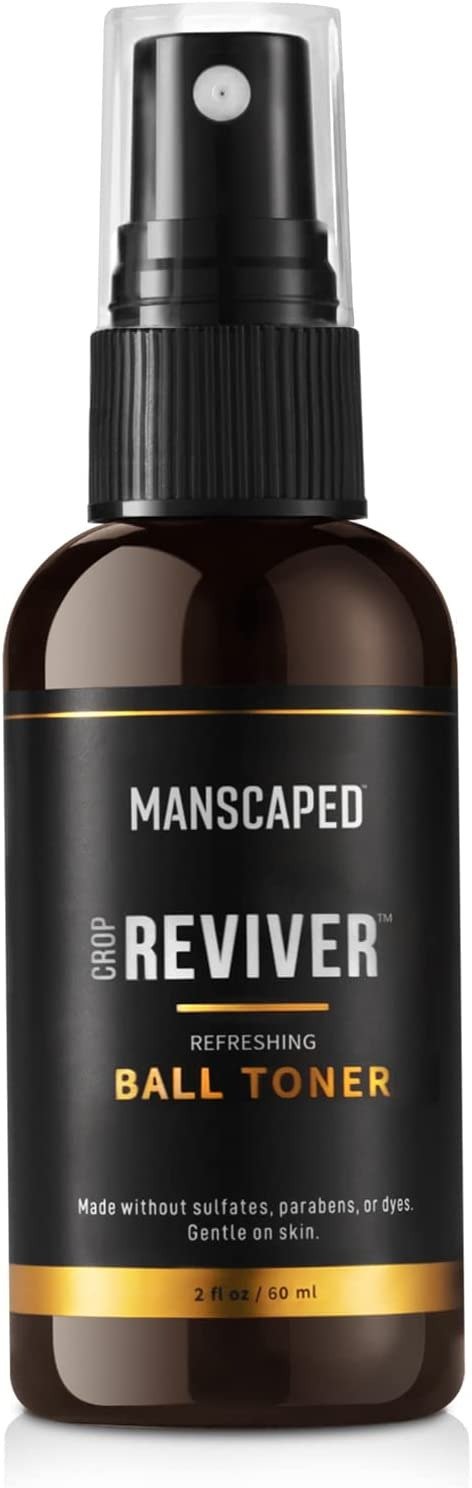 MANSCAPED The Crop Reviver™, Hydrating & Refreshing Men's Body Toner Spray, Cooling Groin Spritz with Soothing Aloe Vera, Gloss Brown 2oz Bottle