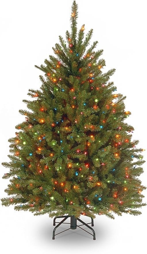 National Tree Dunhill Fir Tree With Multicolor Lights , 4.5 Feet