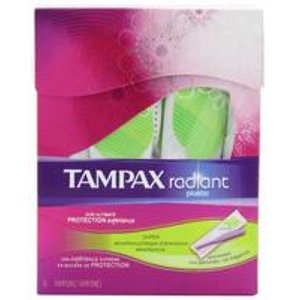 Tampax Radiant Plastic Unscented Tampons, Super Absorbency, 16 Count