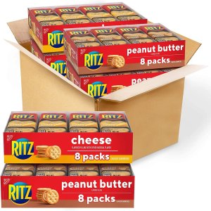 RITZ Peanut Butter and Cheese Snack Crackers Variety Pack, 32 Snack Packs