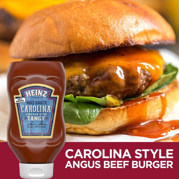(3 Pack) Heinz Carolina Vinegar Style Tangy BBQ Sauce, 18.6 oz Bottle