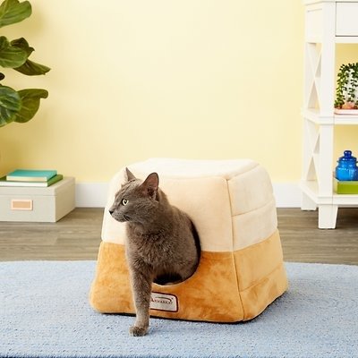 Pet Bed Cave Shape, Brown/Beige - Chewy.com