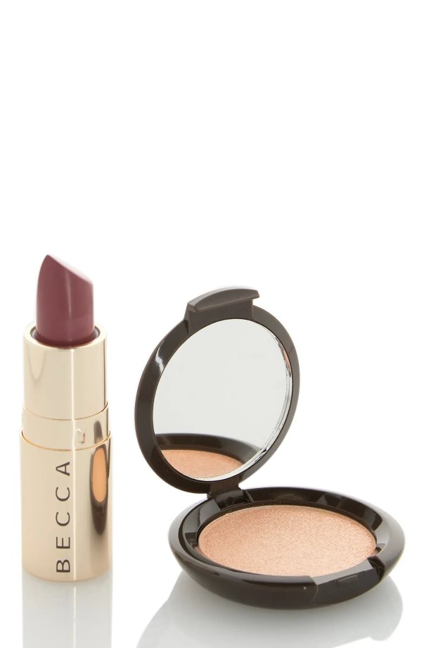 BECCA Mini Highlighter + Lipstick Duo