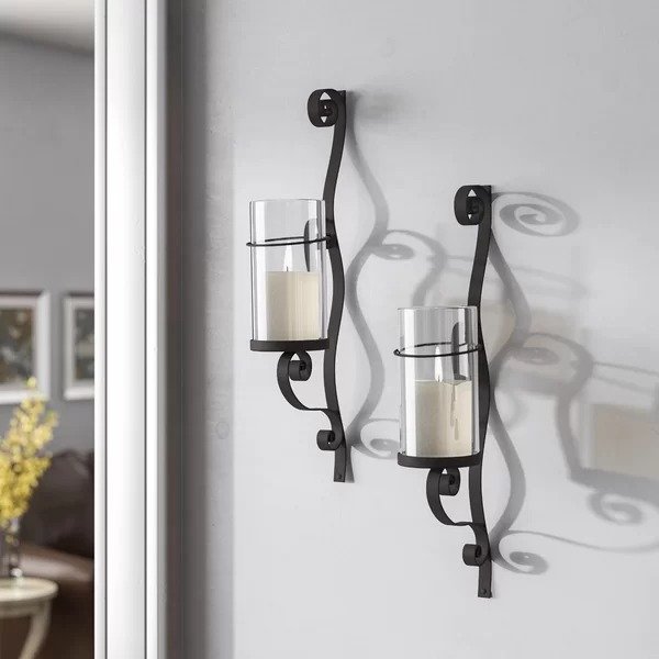 Iron and Glass Wall Sconce (Set of 2)Iron and Glass Wall Sconce (Set of 2)Ratings & ReviewsCustomer PhotosMore to Explore