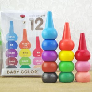 Aozora Baby Color Stackable Crayon Bit - 12 Basic Color Set