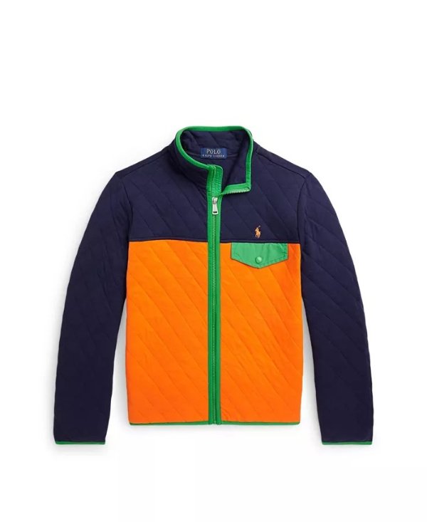Big Boys Color-Blocked Quilted Double-Knit Jacket