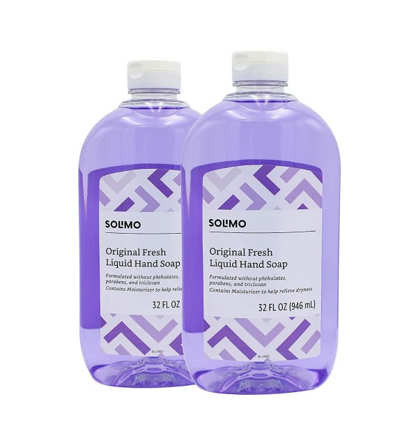 Solimo Original Fresh Liquid Hand Soap, 32 Fluid Ounce (Pack of 2)