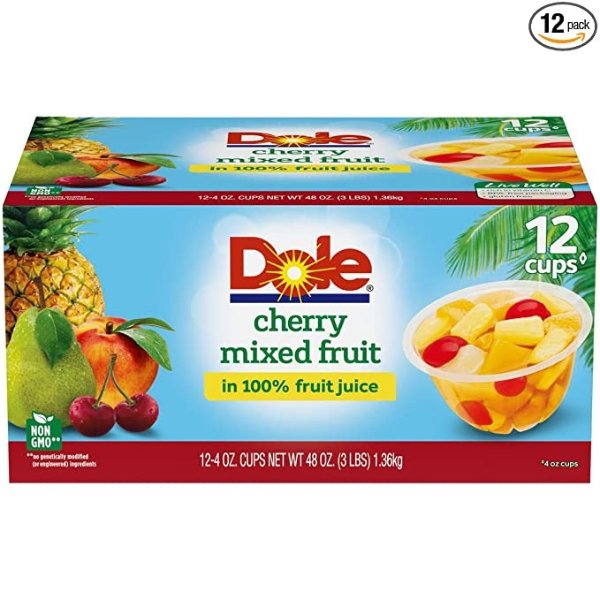 Cherry Mixed Fruit Cups - 4oz 12 CT