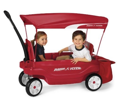 红色两人儿童拖车