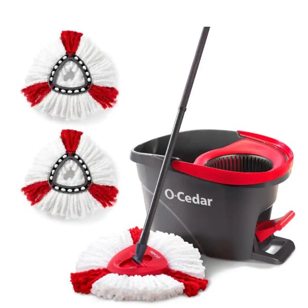 EasyWring Microfiber Spin Mop and Bucket Floor Cleaning System with 2 Extra Power Refills