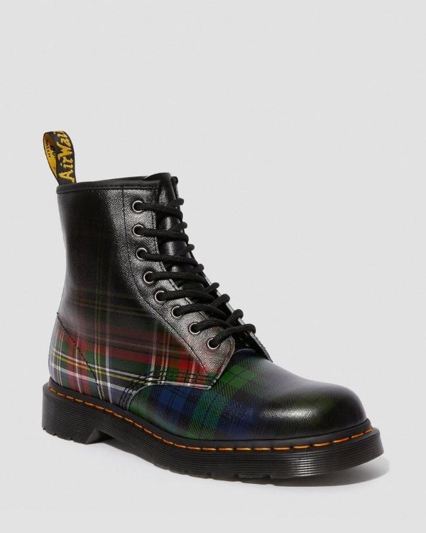 DR MARTENS 1460 TARTAN LEATHER LACE UP BOOTS