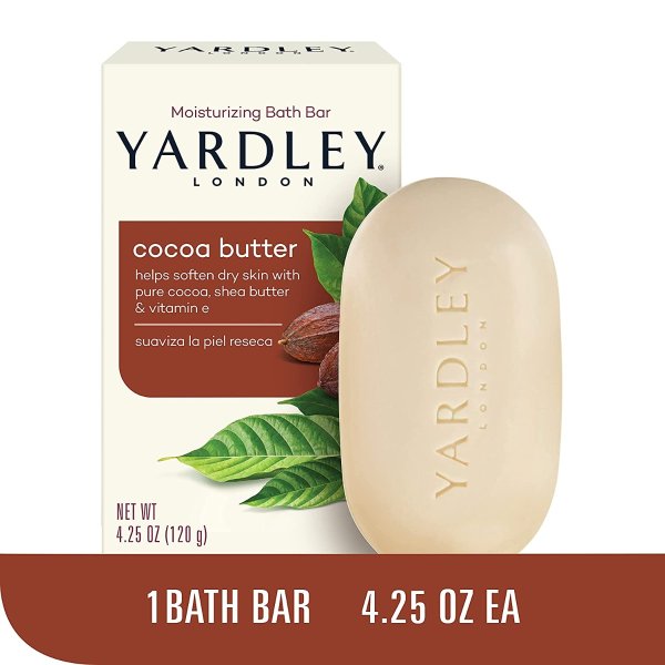 Yardley London Pure Cocoa Butter & Vitamin E Bar Soap, 4.25 Ounces /120 G (Pack of 1) : Bath Soaps