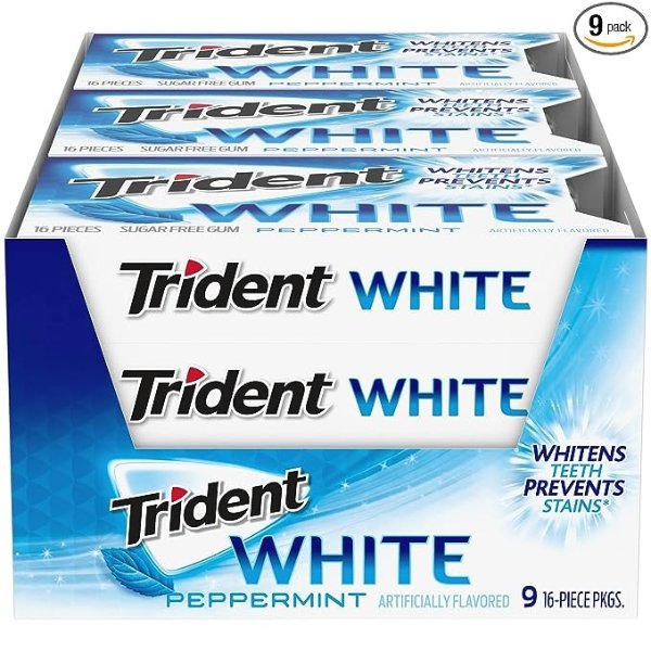 Trident White 薄荷无糖口香糖144片