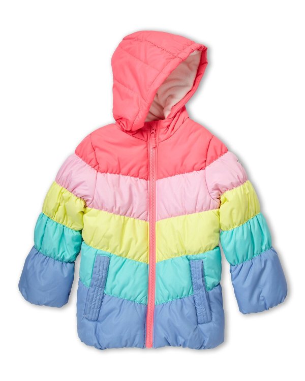 (Girls 4-6x) Rainbow Bubble Jacket