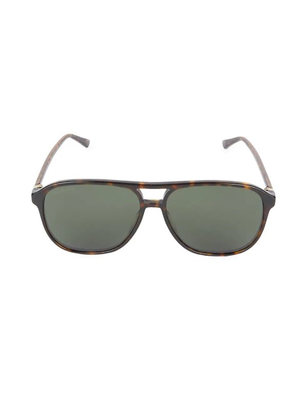 58MM Squared Aviator Sunglasses