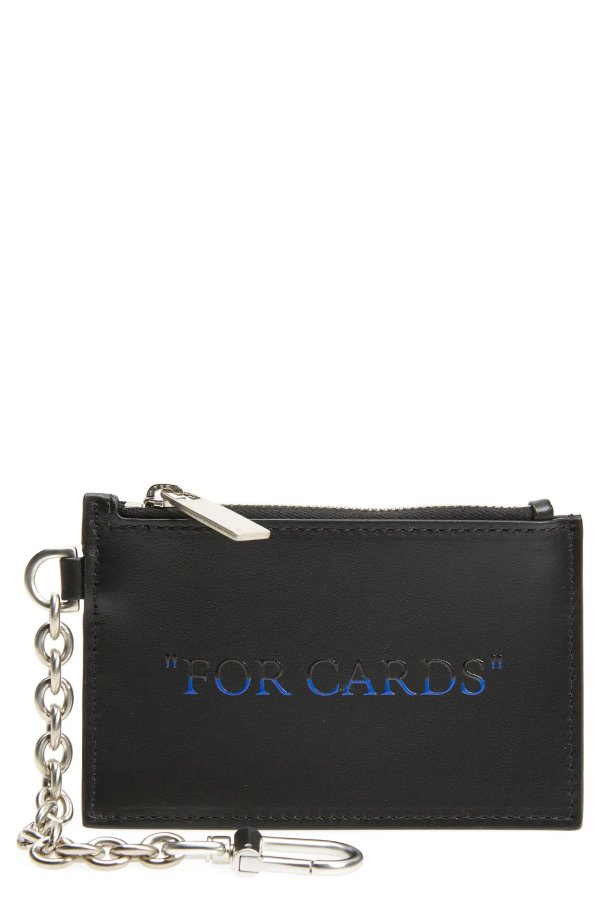 Quote Bookish Leather Card Case with Key Ring