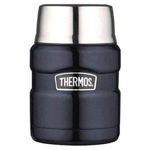 Thermos Stainless King 16 Ounce Food Jar with Folding Spoon, Midnight Blue