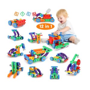 Fansteck 12合1 Stem儿童益智玩具，72件+收纳盒