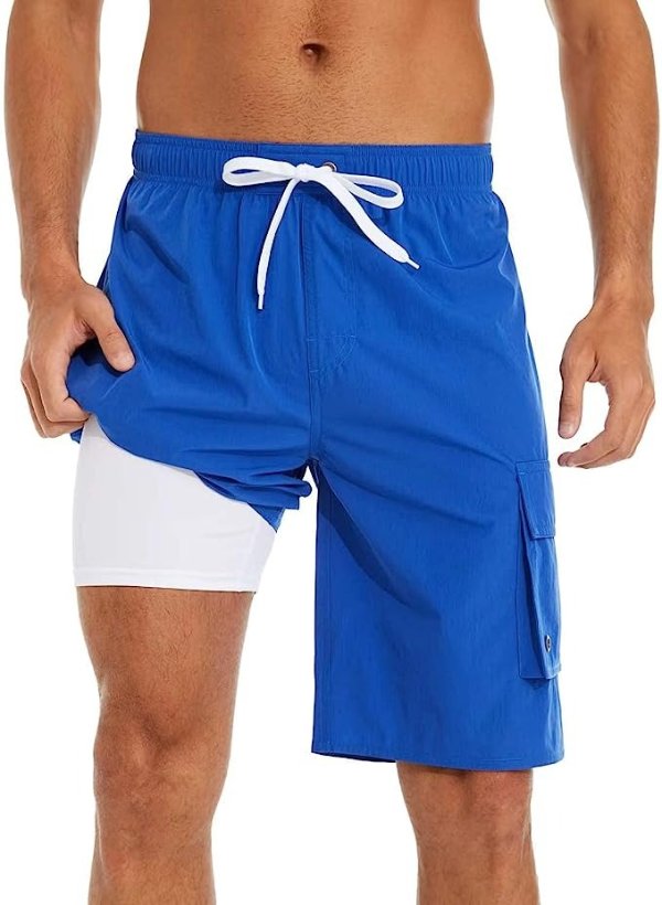 Men’s Swim Trunks Quick Dry Swimwear Beach Shorts with Side Pockets