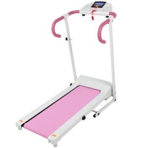 Pink 500W Portable Folding Electric Motorized Treadmill Running Fitness Machine
