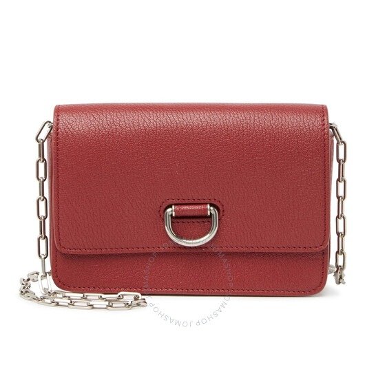 Crimson Mini Leather D-ring Bag