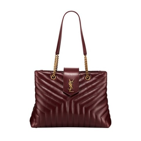 Saint LaurentLoulou Monogram YSL Large Quilted Shoulder Tote Bag - Lt. Bronze Hardware