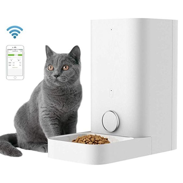 Automatic Pet Feeder for Dog Cat, 5.9L Auto Smart Dog Feeder Dispenser, A Never Stuck Feeder Double Fresh Lock System, Wi-Fi Enabled App for Android, iOS