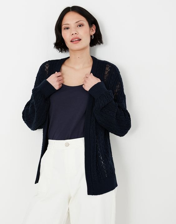 Madeline Cable Pointelle Knit Cardigan