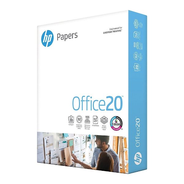 HP Office20 8.5" x 11" Multipurpose Paper, 20 lbs., 92 Brightness, 500/Ream (HPC8511)