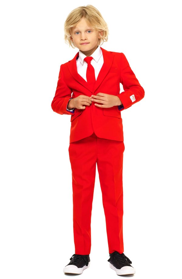 Red Devil Two-Piece Suit with Tie