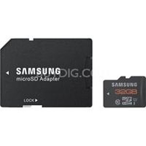 Samsung Plus Series 32GB Class 10 UHS-I (up to 48 MB/s) microSD card with SD Adapter