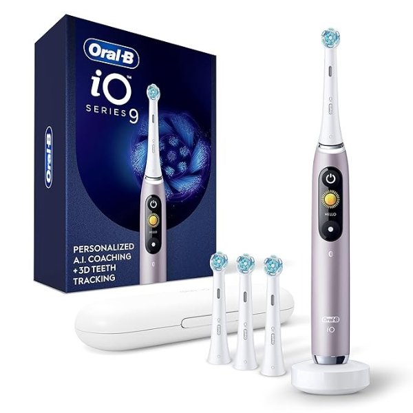 iO Series 9 Electric Toothbrush With 4 Brush Heads, Rose Quartz