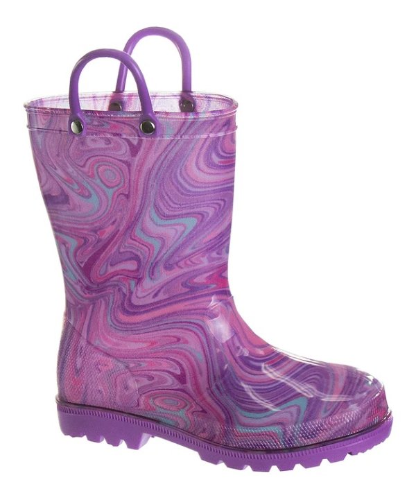 Purple & Pink Swirl Rain Boots - Girls