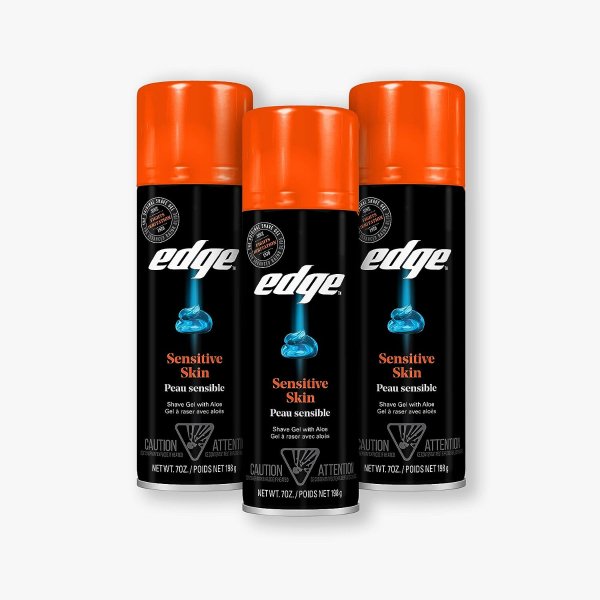 Edge Shave Gel for Men Sensitive Skin with Aloe 7oz 3 Pack